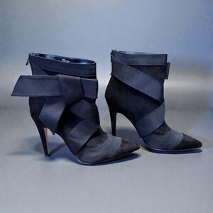 Shoedazzle Black Wrap Stiletto Ankle Booties | Women’s Size 9 | Like New